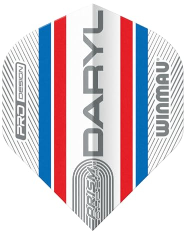 WINMAU Prism Alpha Daryl Gurney 85 Design Specialist Player Dart Flights, 1 Set pro Packung (3 Flights insgesamt)