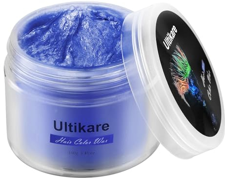 Ultikare - Cera de color para el cabello, cera temporal para el cabello, tinte instantáneo para el cabello, crema, lavable, pomada de color natural, para hombres y mujeres, para fiestas, cosplay y
