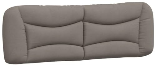 vidaXL Kopfteil Kissen, Kopfteilkissen für Schlafzimmer, Rückenkissen Bett mit Reißverschluss, Kopfpolster Bettkissen, Taupe 160cm Stoff