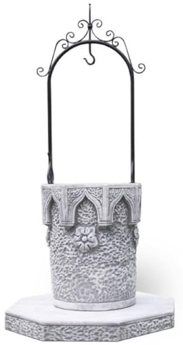 Casa Padrino Jugendstil Gartenbrunnen Grau/Schwarz 110 x 110 x H. 195 cm