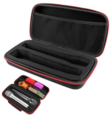 FERCAISH 1 Stück Mikrofon Tasche, Eva Dual-Mikrofontasche, Mikrofon Hard Case, Mikrofon Aufbewahrungstasche, Drahtlose Mikrofon Tragetasche, für KTV Bar Musikgeräte