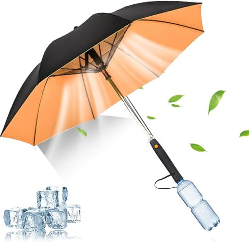 Parasol Anti-UV Avec Ventilateur, Parapluie Ventilateur Brumisateur, Parasol Rafraîchissant Avec Ventilateur Intégré, Pare-soleil Rechargeable, Protection UV, Pour La Plage, Le Sport, Les Promenades