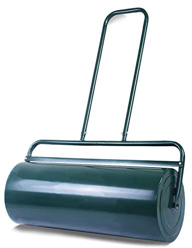 GOPLUS Rodillo de Césped para Jardín de Acero 48 L/63 L, Rodillo Manual Rellenable con Agua o Arena, Apisonadora de Césped (48 L, Verde)