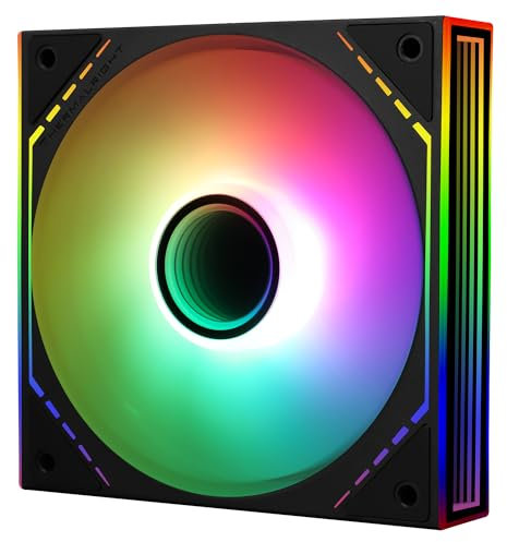 TR TL-M12-S - Ventilador para carcasa de CPU, 120 mm con efecto luminoso ARGB, 4 pines PWM Silent Computer Cooler Fan, para CPU Liquid Cooler y CPU Air Cooler, Quiet CPU PC ARGB Fan(120 mm, Black)