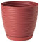 Home Garden Ornaments Wave Plant Pots Indoor – Indoor Plant Pot with 3D Effect, Drainage Holes, and Integrated Saucer, Plastic Flower Pots (Diameter: 13cm, Colour: Red)