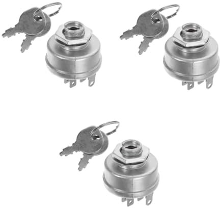 Mipcase 3pcs Ignition Switch for Tractor Vehicle Ignition Switch Starter Lawn Mower Start Compatible Key