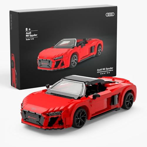 CANALLA Rastar Modellauto für Erwachsene, Audi R8 Spyder, 1440 Teile, Auto zum Bauen, Sammeln und Genießen | Nachbildung im Maßstab 1:14
