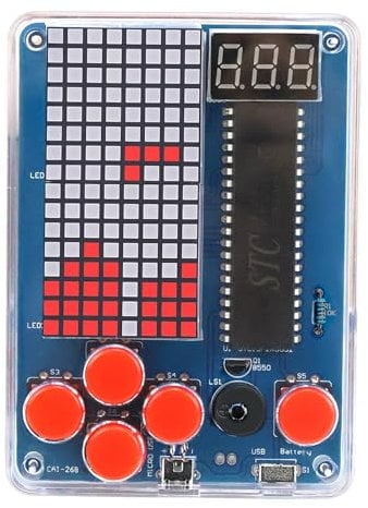 FAELNK DIY Spielekonsole Löt Bausatz Elektronik Baukasten DIY Games Console Handheld Kit Lötübungsset für Studenten Lernen und den Täglichen Gebrauch Wissenschaft Bildung Spaß Löten Lernen Set