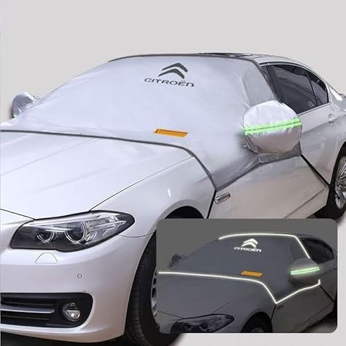 LJCXZS Frontscheibenabdeckung Auto für AAA,Schichten Verdickt mit Badge Scheibenabdeckung Auto Windschutzscheibenabdeckung Faltbar Antischnee Sonnencreme Staub Autozubehör,A-Thin