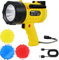 VEVOR Wiederaufladbare Taschenlampe, 1000.000 Lumen, IP67 wasserdichter LED-Handscheinwerfer, tragbarer Suchscheinwerfer mit 4 Modi, abnehmbarer Linse, USB-Anschluss, für die Jagd, Bootfahren, Camping