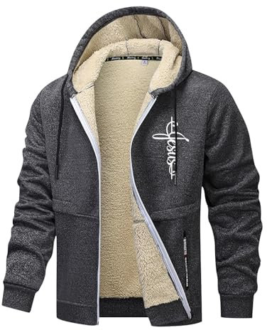 SRZYMJ Grey Winterjacke Herren Wildlederjacke Warm Gefüttert Wintermantel Winter Jeansjacke mit Taschen Lässige Reißverschluss Kunstlederjacke Herren Steampunk Frack Mantel Übergangsjacke Steppjacke M