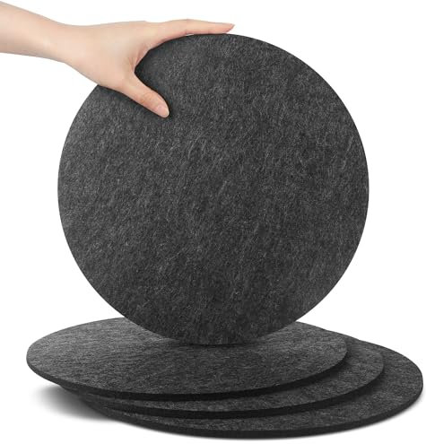 SOSMAR 4 Felt Coasters Plant Coaster Felt Mat for Pots/Glasses/Vases, Plant Pot Mat for Gardening, Indoor, Table Protector Table Mats 30cm/ Grey