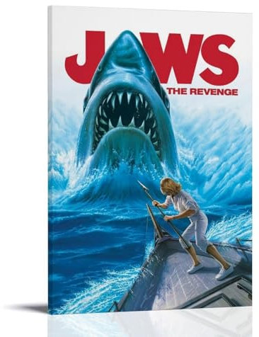 YHNGFDSKNB Jaws Moderne Klassiker, Film-TV-Serie, Leinwand-Poster, Wandkunst, dekoratives Gemälde, Schlafzimmer, Poster, 20 x 30 cm, Rahmenstil