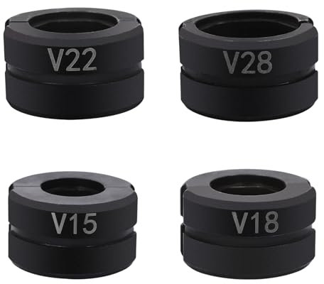 Presszange Kupferrohr V-Kontur 15/18/22/28mm Crimpeinsätze Rohrpressbacken, Crimpzange Rohrpressbackensatz Pressbacke für das Verpressen von Kupferrohren Verwendet