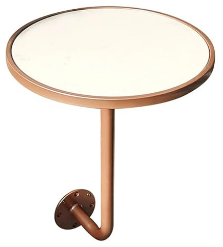EYTVYUWPT Leichter, Luxuriöser Wand-Beistelltisch, Café-Bistrotisch Aus Marmor Mit Roségoldenem Rahmen, Platzsparender Eckschreibtisch for Café, Wohnzimmer(White,35x45x20cm)