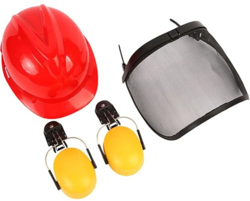 Lpitoy Casco per Motosega con Visiera in E Cuffie Antirumore, Kit di Elmetto di Sicurezza Forestale Set di Caschi di Sicurezza Multifunzione