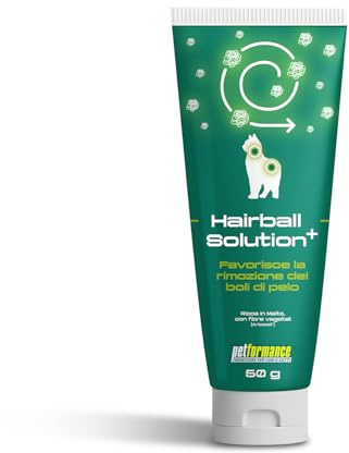 PETFORMANCE Hairball Solution+ - Pasta Orale per Gatti contro Palle di Pelo - Funzione Prebiotica - Favorisce l'Espulsione Naturale dei Boli di Pelo – 50g