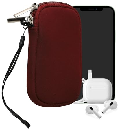 kwmobile Neopren Handytasche für Smartphones XS - 3,5/4 - Handy Tasche mit Reißverschluss - Handyhülle universal Bordeaux