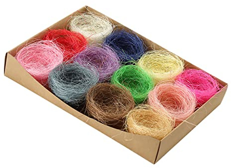 BUGUUYO 12 Pièces Nid de Pâques Décoratif Coloré Naturel Paille Unique pour Décoration de Fête et Jardin Ambiance Festive pour Adultes