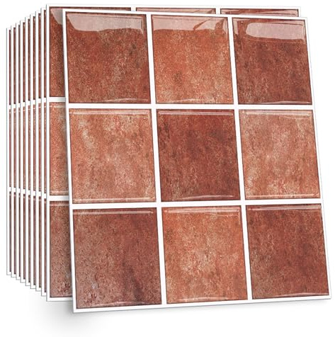 Celestdeco 2D Rot Fliesenaufkleber Kueche Badezimmer Deko 30x30cm 10 Stück