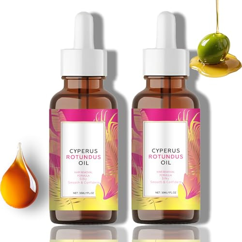 2PCS Cyperus Rotundus Oil, Natural Cyperus Rotundus Oil for Hair Removal, Inhibits Hair Growth, Reduces Body Unwanted Hair Growth, Moisturizes & Soothes Skin, Hair Removal Oil for All Skin Types