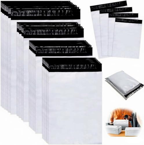 ZPQAODI Buste Spedizione 120 Pezzi A3/A4/B4/C5, Sacchetti per Spedizioni Vinted, Corrieri, Postali, Plastica per Abbigliamento, Articoli Ingombranti (Bianco)