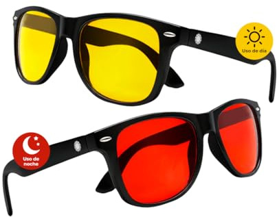 Set 2 Gafas luz azul | Amarillas y Rojas | Filtro de Luz Azul | Bienestar para tu Día y Noche | Reduce la Fatiga Visual | Regula el Sistema Nervioso a través de la Luz | Ordenador, Gaming y Descanso