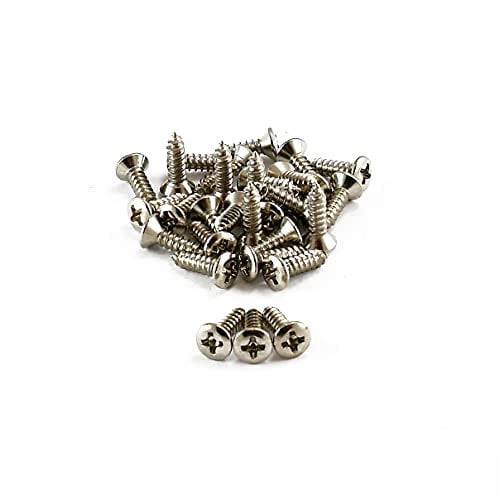 25 x VANSON Chrome Scratchplate Pickguard Screws for Stratocaster or Telecaster Guitars (Pack of 25)