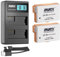 Lot de 2 batteries ayex LP-E8 + double chargeur USB pour Canon EOS 550D, 600D, 650D, 700D