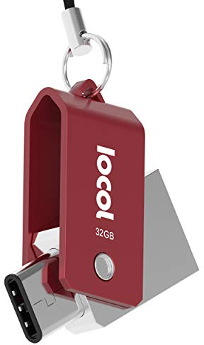 IOCOL dual USB Stick Mini: Ultra USB c Stick für typ Handy und Auto - 32GB Flash Drive in rosa