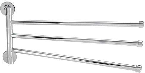 Swivel Towel Bar Bathroom Wall Mounted Towel Rack Swing Out Rotating Hanger Towel Holder Storage Organizer Space Saving for Bathroom(3 Arms)