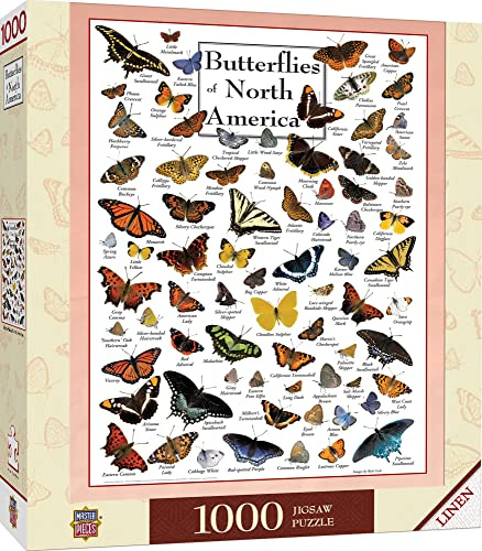 MasterPieces 1000 Piece Jigsaw Puzzle for Adults, Family, Or Youth - Butterflies of North America - 19.25x26.75