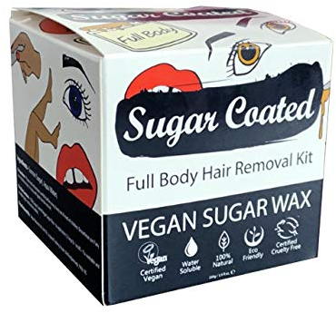 Sugar Coated, Haarentfernungs-Wachs-Set für Ganzkörper-Waxing, vegan und tierversuchsfrei, einfach zu verwenden, sanft und nicht schädlich, wasserlöslich, schmutzfrei, 250 g