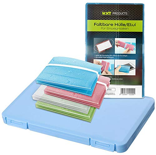 KXT Hochwertige Maskenbox/Masken Etui zur hygienischen Aufbewahrung (BOX2 Blau)
