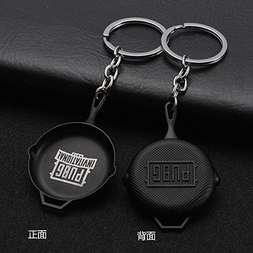 BGTR Schlüsselanhänger Schlüsselmäppchen Mode PUBG Essen Huhn Keychain Rucksack Schlacht Schlachtfelder Bratpfanne Helm 98k Schlüsselring Frau Mann Jewwlry Schlüsselanhänger Schlüsselmäppchen