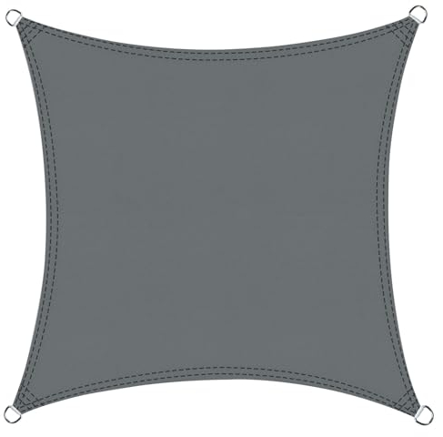 COOL AREA Sonnensegel Wasserdicht Quadratisch 4x4m Sonnenschutz UV Schutz Windschutz,Geeignet für Außenbereiche wie Garten und Balkone,Terrasse, Antracita