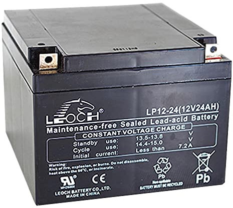BATTERY, LEAD ACID, AGM, 12V 24AH | Rechargeable Batteries By LEOCH - LP12-24