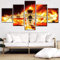 Toaueng Poster & Kunstdrucke 5 Stück Leinwandanime Portgas D. Ace One Piece 150×80Cm 5 Leinwand Kunst Wandkunst Fünf Teile Tafelmalerei Wandbild Hd Poster Modernes Modulares Bild