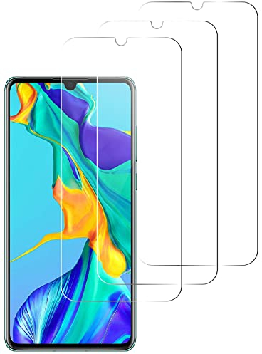 QUITECO Panzer Schutz Glas für Huawei P30 Lite [3 Stück] Schutzfolie Glas Display Panzerfolie Schutzglas