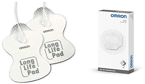 OMRON Long Life Ersatz-Pads HV-LLPAD-E mit langer Lebensdauer für die TENS-Geräte E3 Intense, PocketTens und E4 von OMRON & Gel-Pads HV-PAD-3E für OMRON HeatTens