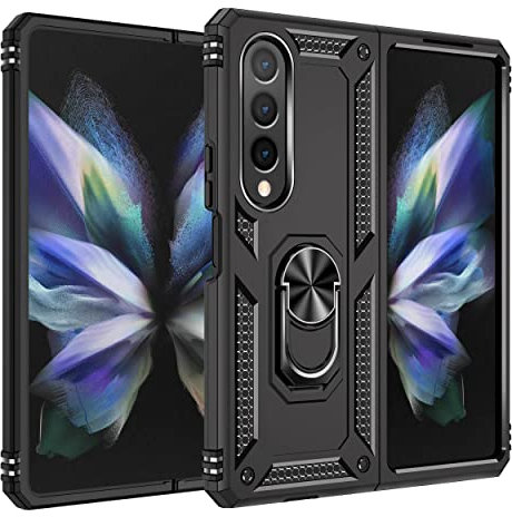 TingYR Custodia per Samsung Galaxy Z Fold 4, supporto girevole a 360 gradi, custodia antiurto in TPU/PC, custodia protettiva completa, custodia per Samsung Galaxy Z Fold 4. (nero)
