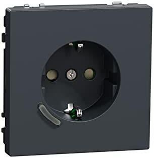 Schneider Electric Merten MEG2380-6034 Schuko-Steckdose 16A TPL Anthrazit System Design, Smart Steckdose, Kompatibel mit Amazon Alexa und Google Home, Smart Home WiFi Steckdose, Thermoplast lackiert