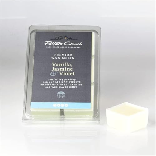 Potters Crouch Vanilla, Jasmine & Violet No.112 Wax Melts - Vegan - Highly Scented Wax Cubes for Candle Electic Wax Warmer, Wax Melt Burners, 6 x 22g
