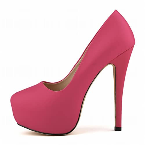 Chaussures à Talons Hauts pour Femmes, Chaussures à Talons Aiguilles, Chaussures Habillées à Talons Hauts à Bout Pointu Escarpins d'affaires,Pink,35 EU/4 US