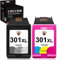 COCCINK 301XL Druckerpatronen für HP 301 XL für Deskjet 1000 1010 1050 1510 2510 2540 3050 3510 Envy 4500 4504 4508 5530 5532 OfficeJet 2620 4630 4632 Wiederaufbereitete Pratronen (1 Schwarz 1 Farbe)