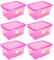 Acan Tradineur Lot de 6 boîtes de rangement en plastique pour jouets, livres, vêtements, couvertures - N° 18 (Rose) - 45 x 61,5 x 29,7 cm - 60 L