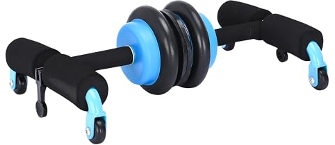 POWRX Multifunktionaler Blau Wheel Sit Up Trainer Für Effektives Bauchmuskeltraining - Ergonomisches Design Mit Stabiler - Bauchtrainer Für Zuhause - Dreieckiger Struktur Und Hochwertigen Materialien