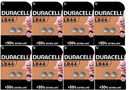 16X Duracell LR44 A76 V13GA 76A (8 Blister Da 2 batterie) 16 Pile