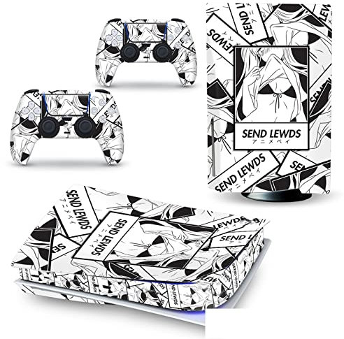 KACBRU Autocollant en vinyle pour console PS5 édition disque et 2 manettes version 92317