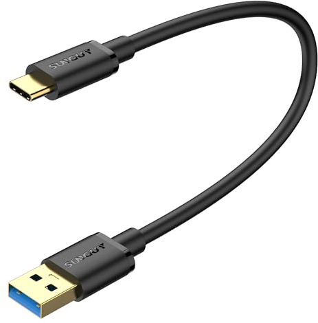 SUNGUY Cavo USB Type C, 0.3M 10 Gbps USB 3.1 GEN 2 Cavo Dati USB Type-c Android Auto, Galaxy S24/S22/S23 ultra, Hua-wei P20/50 Pro, Google Pixel-Nero